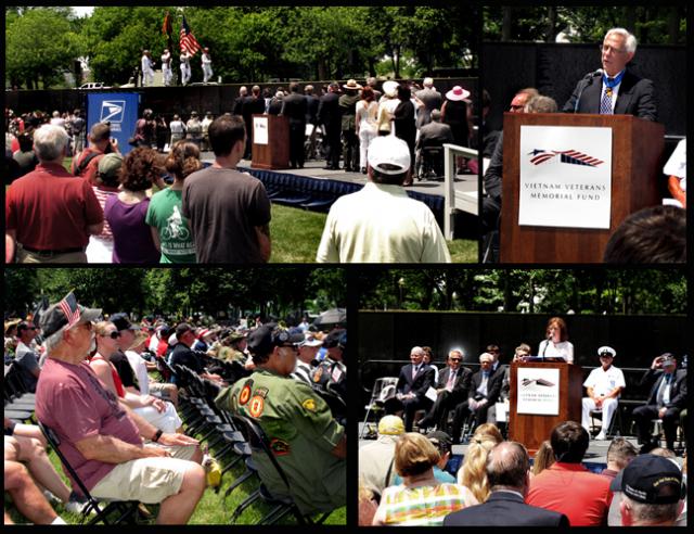 Clockwise, Navy color guard, Col. Jack Jacobs, Diane Carlson Evans and audience members. Photos by John Grant.